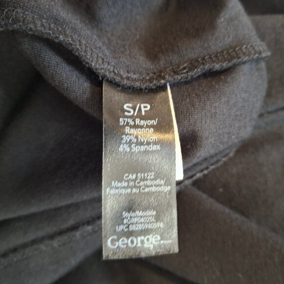 George Cap Sleeve Little Black Pencil Dress Size S Office Demure Sleek - Picture 11 of 12